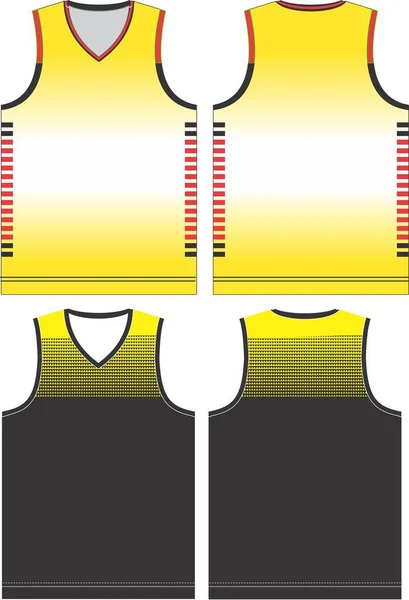 Jerseys Uniformes Baloncesto Vista Delantera Espalda Plantillas Mock Ups Vectores — Vector de stock