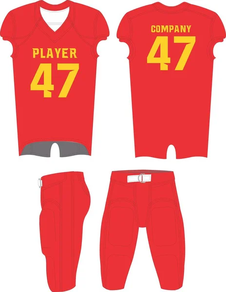 Sublimated American Football Uniform Jersey Pants Mock Ups Vectors — стоковий вектор