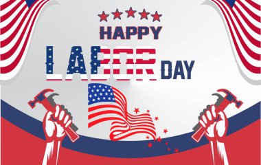 US Labor Day Professions Representation Background Design Vectors 