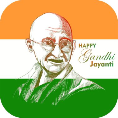 Happy Gandhi Jayanti is a National Holiday in India 2nd October Illustration Vectors