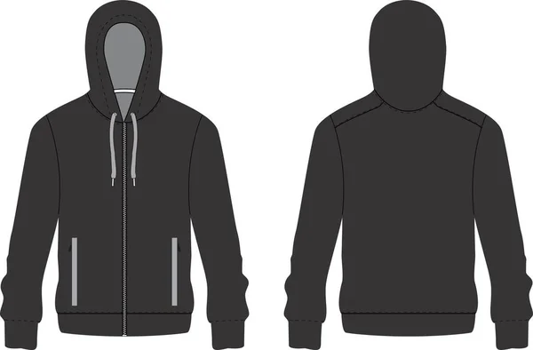 Zip Sudadera Con Capucha Plantilla Diseño Mock Ups Vectores — Archivo Imágenes Vectoriales