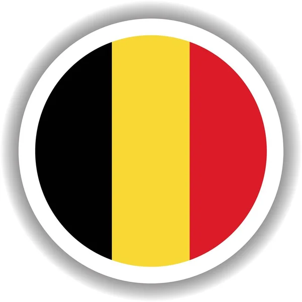 Bélgica Bandera Forma Redonda — Vector de stock