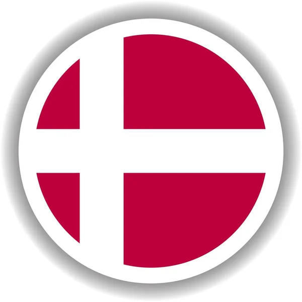 Dania Flaga Okrągły Kształt — Wektor stockowy