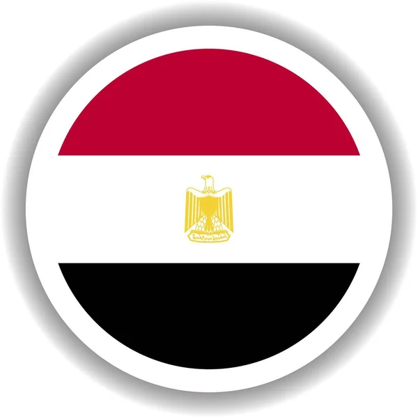 Egypten Flagga Rund Form — Stock vektor