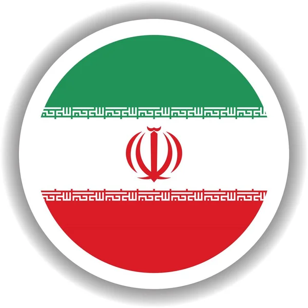 Iran Flagga Rund Form — Stock vektor