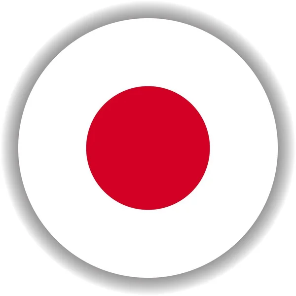Giappone Bandiera Forma Rotonda — Vettoriale Stock