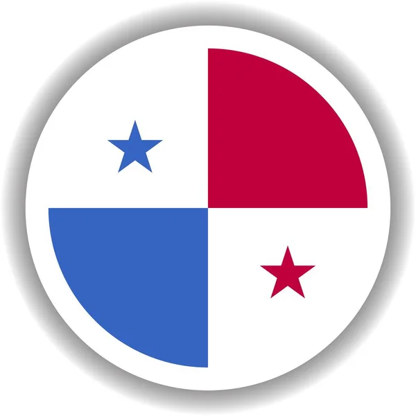 Bandiera Panama Forma Rotonda — Vettoriale Stock