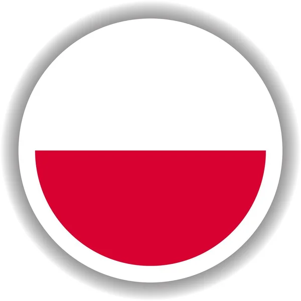 Polen Vlag Ronde Vorm — Stockvector