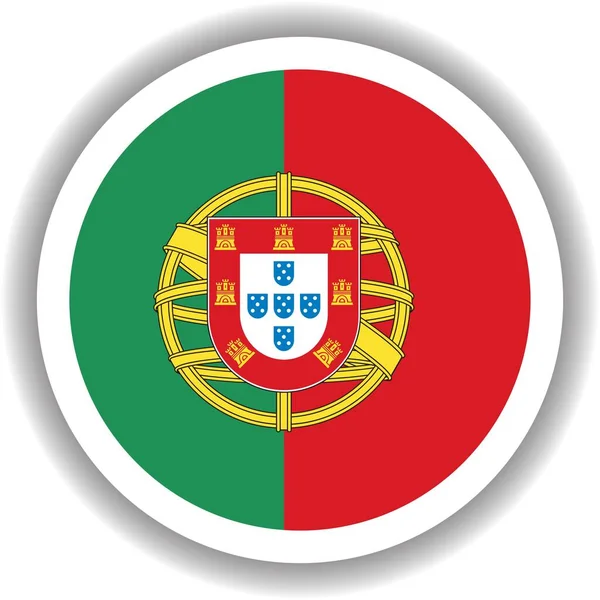 Portugal Flagga Rund Form — Stock vektor