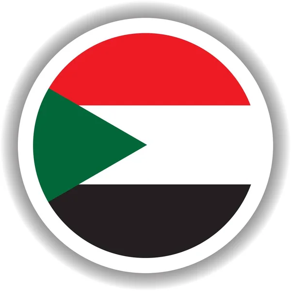 Sudan Flagga Rund Form — Stock vektor