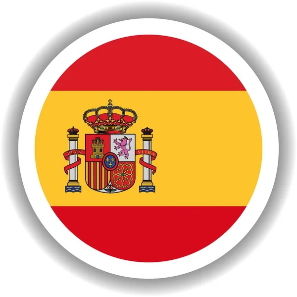 Spanien Flagga Rund Form — Stock vektor