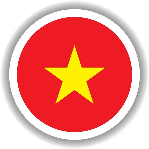 Vietnam Vlag Ronde Vorm — Stockvector