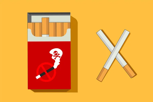 Εικονογράφηση Για Την Απαγόρευση Του Καπνίσματος Και Την Απαγόρευση Του — Διανυσματικό Αρχείο
