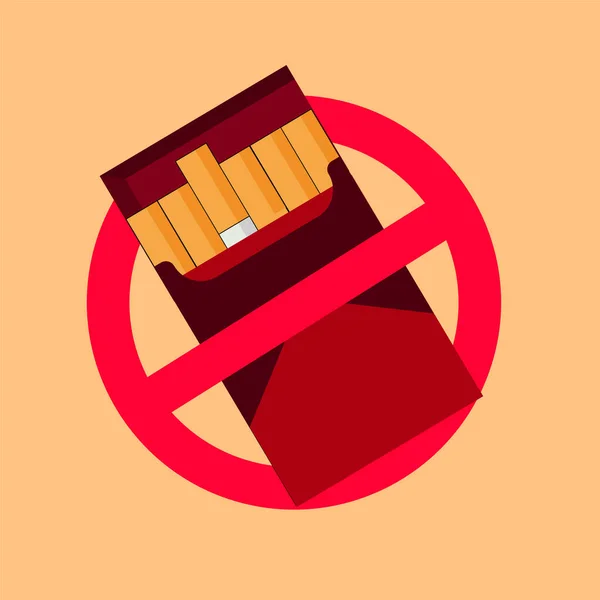 Illustration Banning Cigarette Smoking Tobacco Consumption — Διανυσματικό Αρχείο