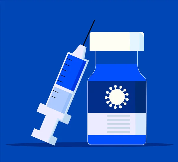 Covid Aşısı Ilacın Çizimi — Stok Vektör