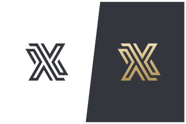 X Harfi Soyut Monogram Vektör Logosu Tasarımı. Modern, Zarif & Lüks Biçim