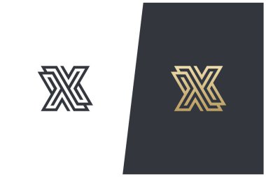 X Harfi Soyut Monogram Vektör Logosu Tasarımı. Modern, Zarif & Lüks Biçim
