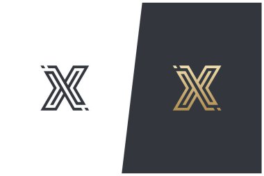 X Harfi Soyut Monogram Vektör Logosu Tasarımı. Modern, Zarif & Lüks Biçim