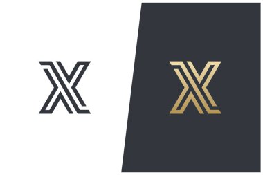 X Harfi Soyut Monogram Vektör Logosu Tasarımı. Modern, Zarif & Lüks Biçim
