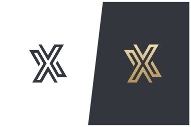 X Harfi Soyut Monogram Vektör Logosu Tasarımı. Modern, Zarif & Lüks Biçim