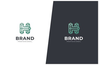 H Harfi Soyut Monogram Vektör Logosu Kavramı
