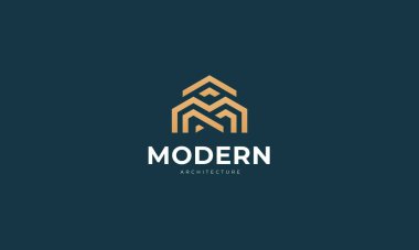 Modern Mimari İnşaat Logo Vektör Logosu Fikri