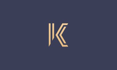 K Harfi Vektör Logo Tasarımı Konsepti - Monogram Simgesi Markası. Yaratıcı minimum lüks amblem tasarım şablonu. Evrensel K logosu.