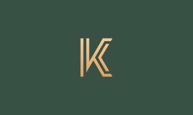 K Harfi Vektör Logo Tasarımı Konsepti - Monogram Simgesi Markası. Yaratıcı minimum lüks amblem tasarım şablonu. Evrensel K logosu.