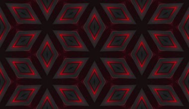 Kırmızı ve Siyah Geometrik Hareket Kusursuz Arkaplan Deseni