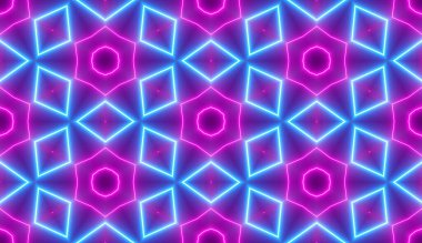 Neon Geometrik Hareketi Kusursuz Arkaplan Deseni