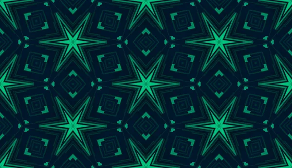 幾何学技術概要 シームレスなターコイズグリーン ブルー背景パターン — ストック写真