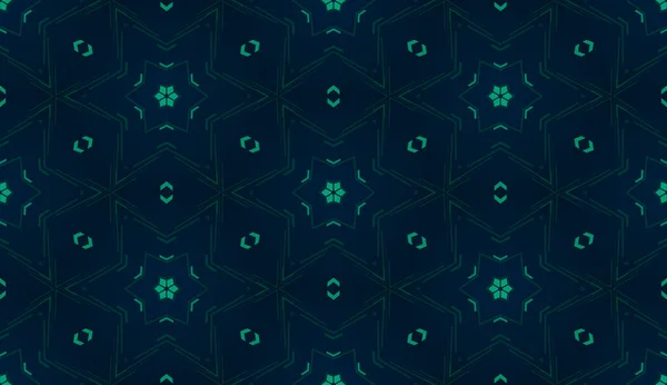 Geometrische Technologie Abstract Naadloze Turkoois Gree Blauw Achtergrondpatroon — Stockfoto