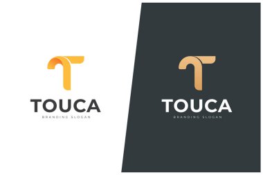 T Harfi Logo Vektör Tasarımı Konsepti - Monogram Simgesi Markası. Yaratıcı minimum lüks amblem tasarım şablonu. Evrensel T logosu.