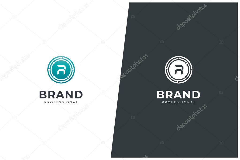 R Letter Logo Vector Design Concept - Monogram Icon Trademark. Creative minimal luxury emblem design template. Universal R logotype.