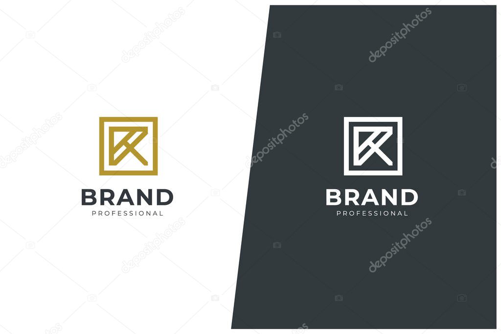 R Letter Logo Vector Design Concept - Monogram Icon Trademark. Creative minimal luxury emblem design template. Universal R logotype.
