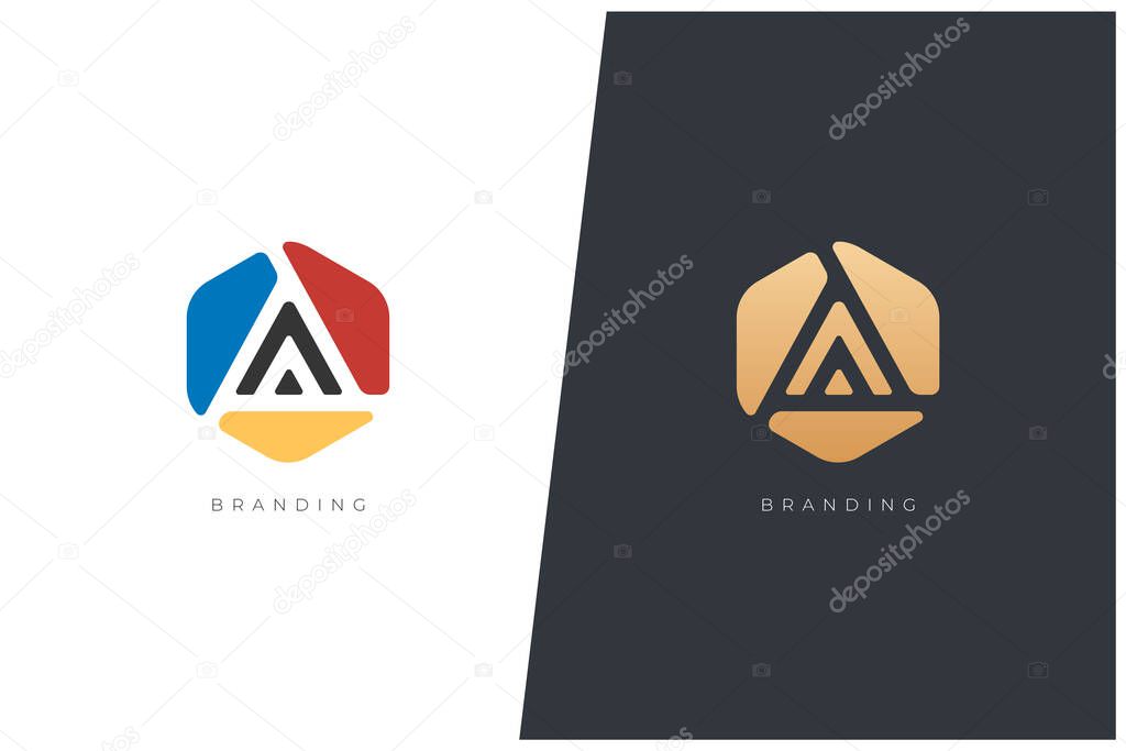 A Letter Logo Vector Concept Icon Trademark. Universal A Logotype Brand