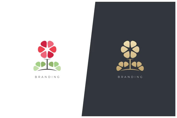 Flower Petal Nature Environment Vector Logo Concept Design — Stock Vector