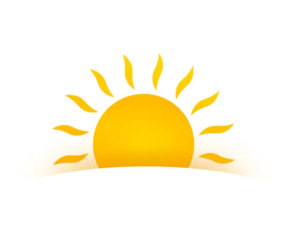 Icono realista del sol para el diseño del tiempo sobre fondo blanco. — Vector de stock