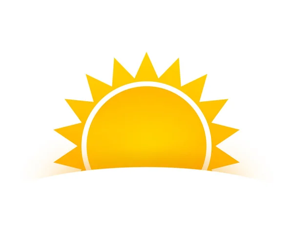 Icono realista del sol para el diseño del tiempo sobre fondo blanco. — Vector de stock