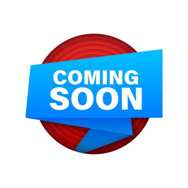 Geliyorum. Promosyon afişi yakında geliyor. Vektör illüstrasyonu.