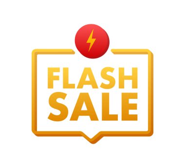 Anlık satış. Flaş kurdele, parşömen, fiyat etiketi, çıkartma, rozet, poster. Vektör illüstrasyonu.