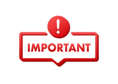 Kırmızı etikete yazılmış önemli bir şey. Reklam tabelası. Vektör stok illüstrasyonu.