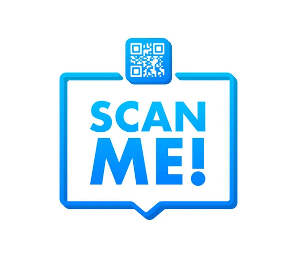 QR code for smartphone. Inscription scan me with smartphone icon. Qr code for payment. Vector illustration. — Stock Vector
