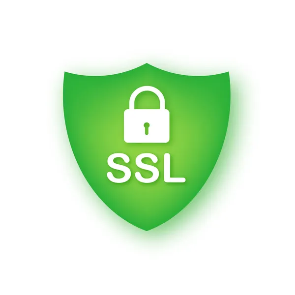 Biztonságos internet kapcsolat SSL ikon. SSL biztonsági őr. Vektorállomány illusztrációja. — Stock Vector