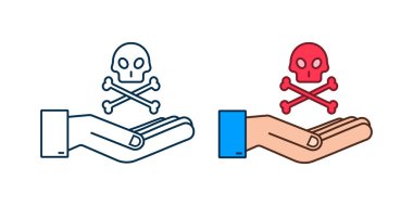 Beyaz arka planda tehlike işareti var. Vektör illüstrasyonu.