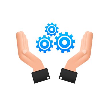 Sistem yazılım güncellemesi ya da elle geliştirme kavramı. Yeni güncelleme, Rozet, imzala. Vektör illüstrasyonu.