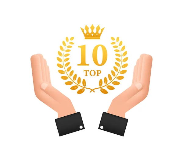 Top 10 rating badges. Top ten Badge, icon, stamp. Vector