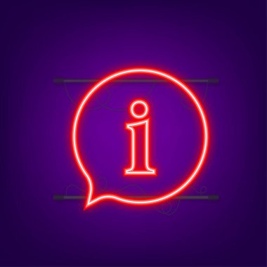 Bilgi işareti hata simgesi. Bilgi konuşma balonu. Vektör illüstrasyonu.