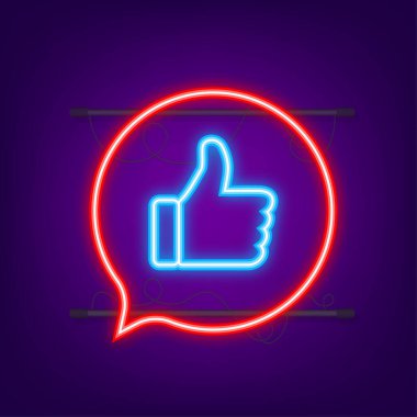 Tavsiye, geri bildirim gibi. Sosyal ağ paylaşımı. Neon simgesi. Sosyal medya gibi. Hareket grafikleri