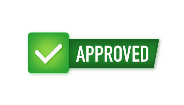 Approved medal. Round stamp for approved and tested product, software and services. Vector stock illustration